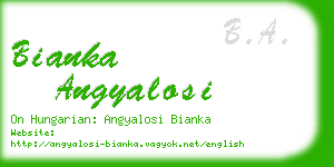 bianka angyalosi business card